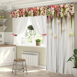 Fashionable curtains for the kitchen 2023 photos