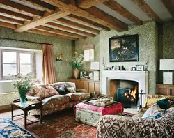 Country style in the interior of the apartment living room