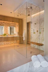 Ванная комната ванна со стеклом фото