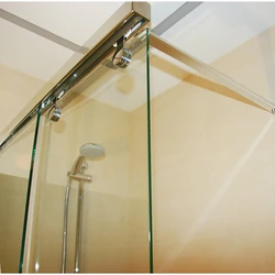 Sliding glass bath curtain photo