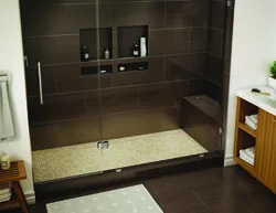 Душевая кабина из плитки фото в интерьере ванной