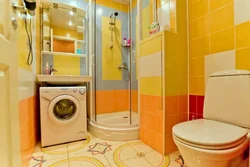 Design of bathrooms combined with a toilet and a washing machine shower