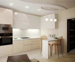 Inexpensive kitchen design in light colors