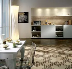 Tile floor design for kitchen and bathroom