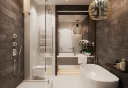 Bathroom with bath and shower photo