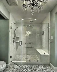 Küvetsiz duşlu vanna otağı interyeri