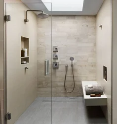 Küvetsiz duşlu vanna otağı interyeri