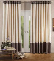 Photo of curtains for the living room in a modern style, two-tone