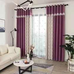 Фото шторы в гостиную в современном стиле двухцветные