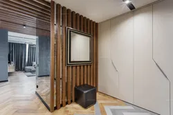 Wooden slats in the hallway design