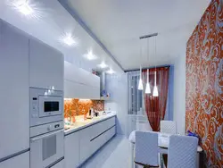 Design of suspended ceilings in the kitchen 12 sq m
