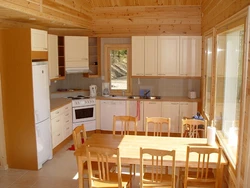 Kitchen living room in a frame house design photo