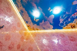 Photo of the ceiling in the bathroom photo printing