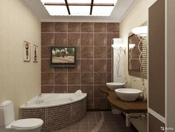 Photo white-brown bathroom