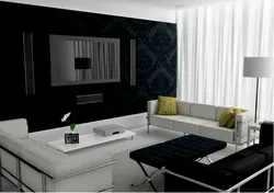 Living room design with black flowers