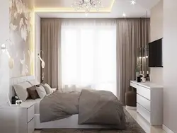 Rectangular bedroom design with balcony