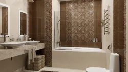 Brown beige tile photo bath