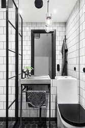 Black shower in the bathroom interior