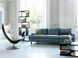 Armchair in the living room interior in a modern style