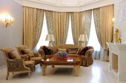 Curtain design for the living room in a classic style photo