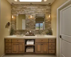 Stone in the bathroom interior
