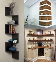 Design Of Corner Shelves In The Kitchen Photo