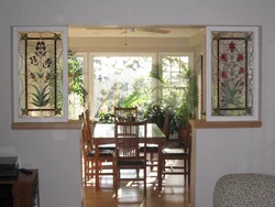 Stained Glass Window In The Kitchen Interior Photo