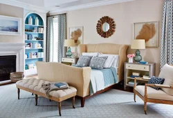 What colors go with beige in a bedroom interior