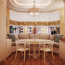 Kitchen Living Room With Bay Window In The House Design