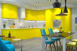 Yellow green kitchen design