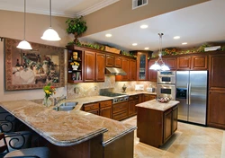 Beautiful kitchen in the house photo