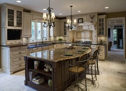 Beautiful kitchen in the house photo