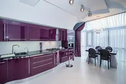 Kitchen design purple and white