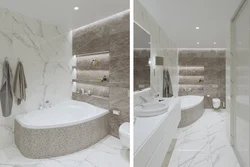 Photos of bathrooms combined with a corner bath