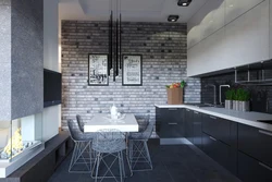 Gray kitchen loft photo
