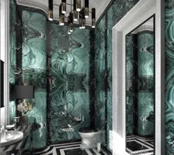 Bathroom in emerald color design