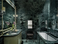 Bathroom in emerald color design