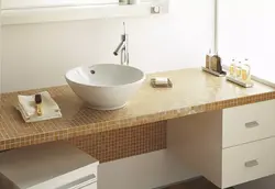 Дызайн ванны з ракавінай на стальніцы