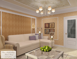 Living room interior in warm colors