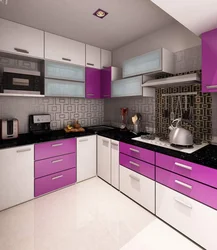 Kitchen in purple tone photo