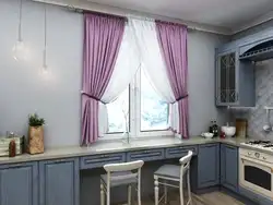 Двойные шторы на кухню дизайн