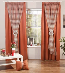 Double curtains for kitchen design