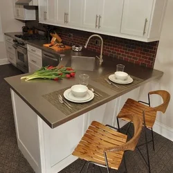 Kitchen design table in the corner