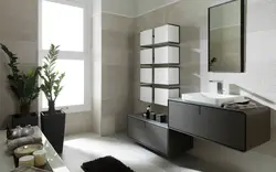 Interior with bathroom cabinets