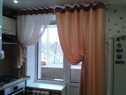 Photo of how to hang curtains in the kitchen photo