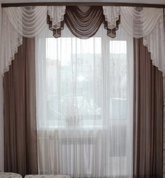 Ламбрекен в гостиную с одной шторой фото