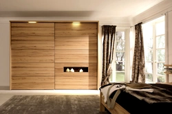 Built-in wardrobe in the bedroom interior