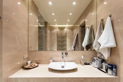 Bathroom Design With Wall-To-Wall Mirror