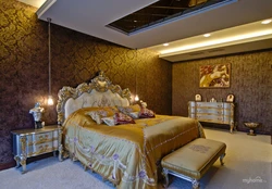 Gold Color In The Bedroom Interior