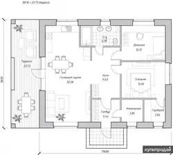 House layout 100 sq m one-story with two bedrooms photo